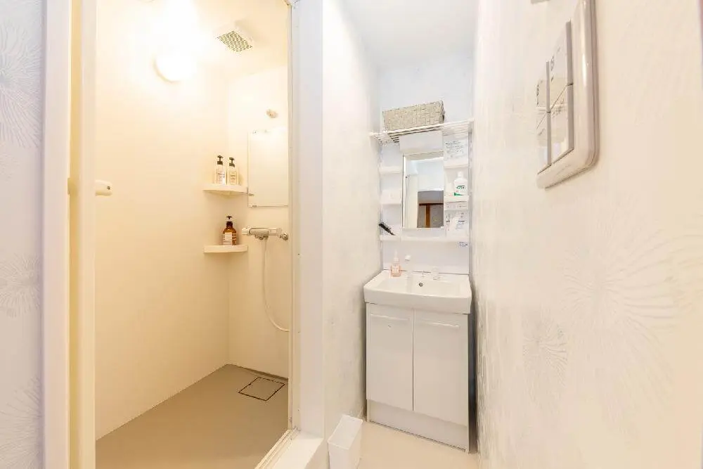 Equipped with washbasin and shower room