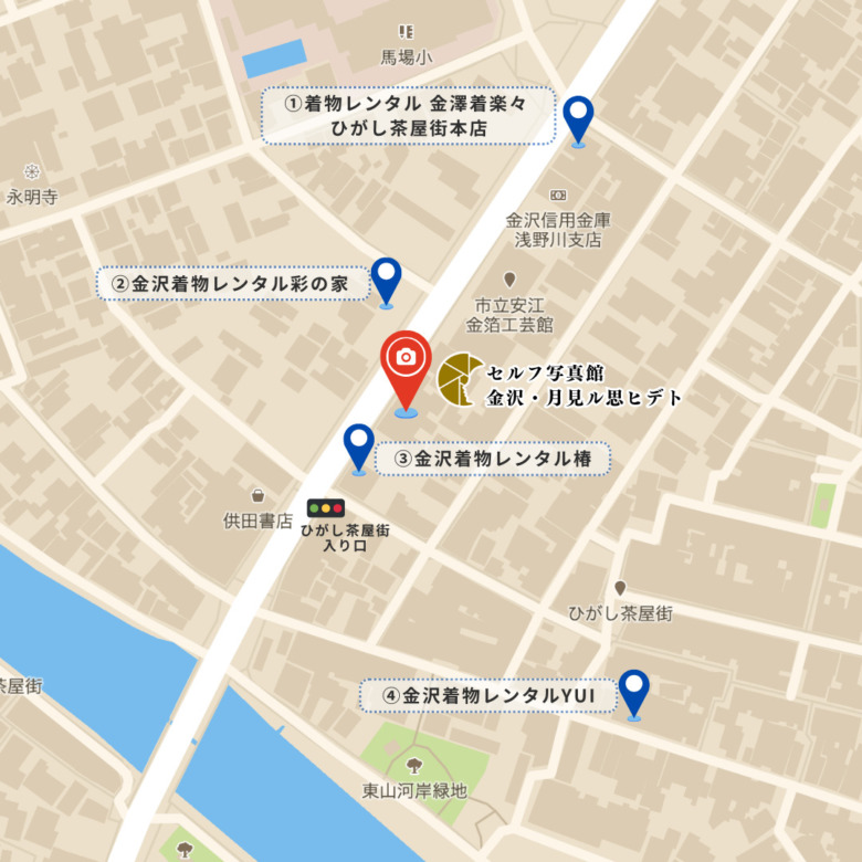 ひがし茶屋街－マップ